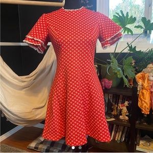 Vintage 1960s red babydoll dress
